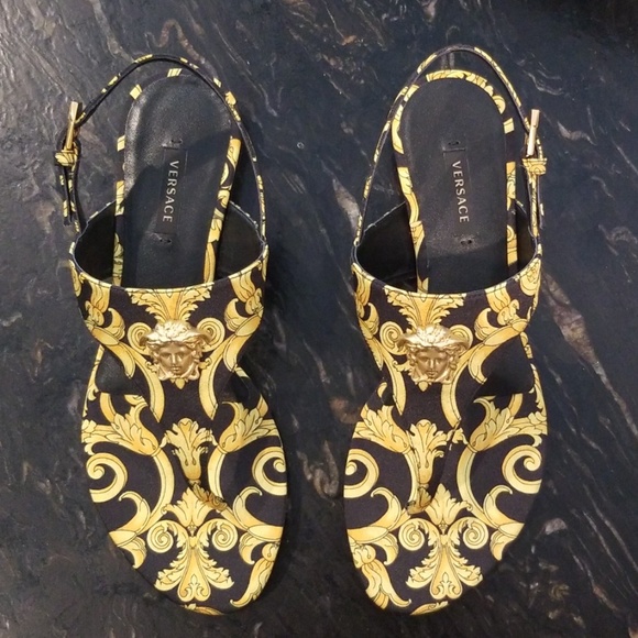 Versace Shoes - 🔥💯% GENUINE VERSACE BAROQUE SATIN SANDALS